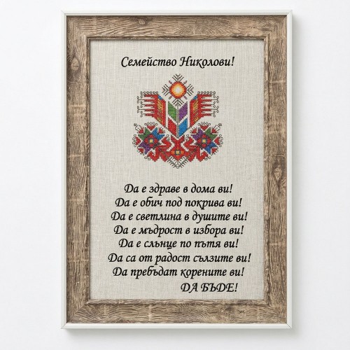 персонализирани подаръци за него и нея бродирана наричанка фамилно благословение | titiart 1