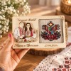 персонализирани подаръци за сватба сватбен плик с бродирана шевица и портрет | titiart 5